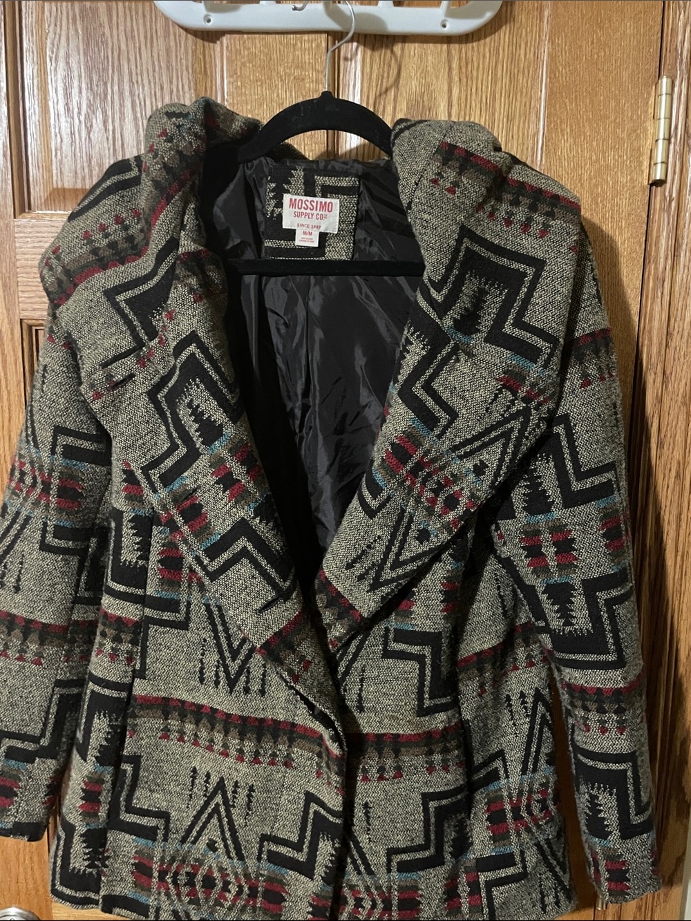 Mossimo Supply Co. Olive Aztec Pattern Hooded Blazer